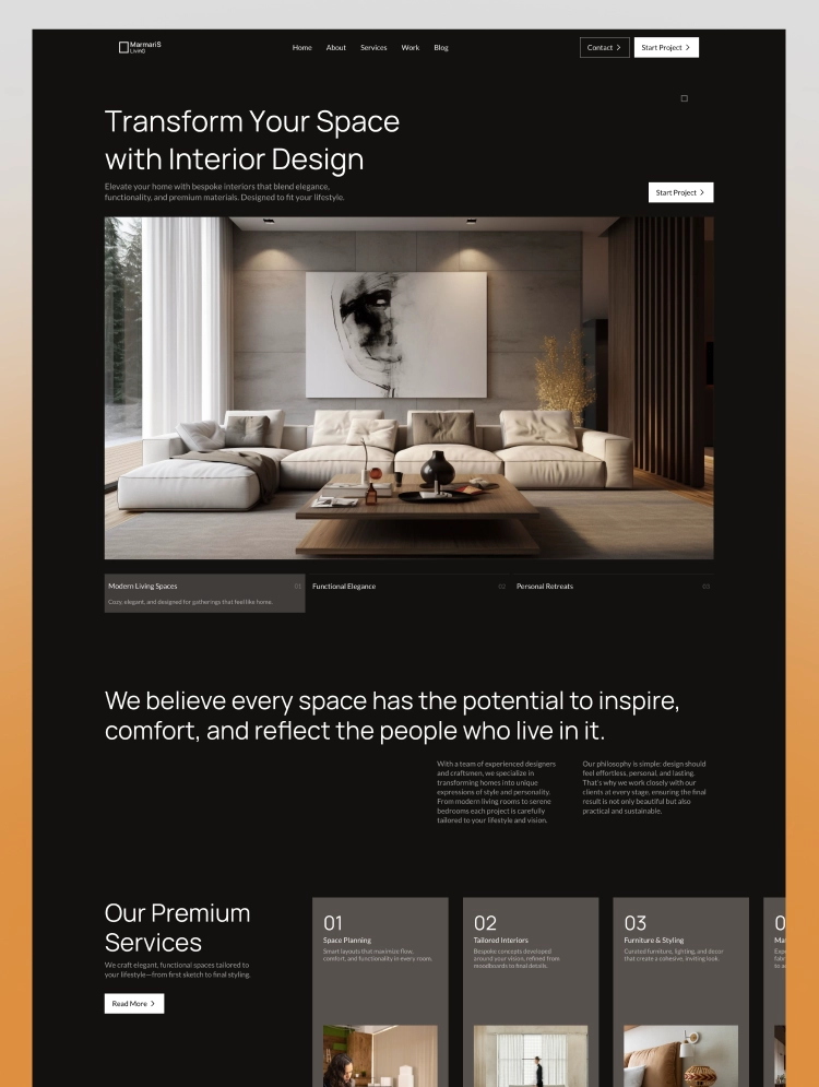 Marmaris, a Webflow architecture template by Wedoflow